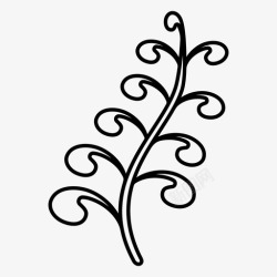 毛利蕨叶新西兰纹身图标高清图片