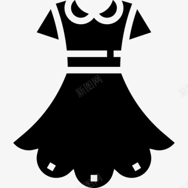 连衣裙缝纫设备2字形图标图标