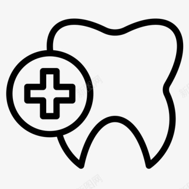 牙齿卫生15线性图标图标