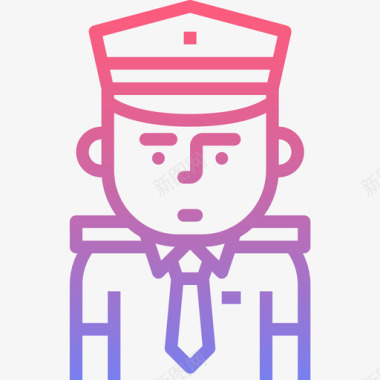 警察职业人化身4线性梯度图标图标