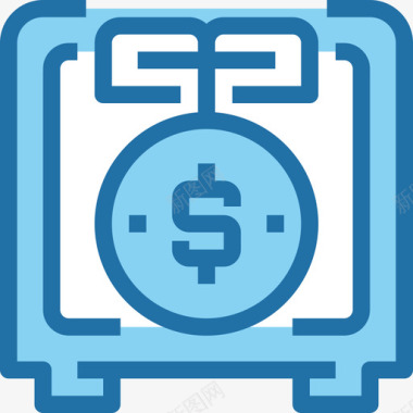 保险箱储蓄和投资4蓝色图标图标