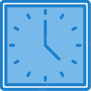 时钟电子设备4蓝色图标图标