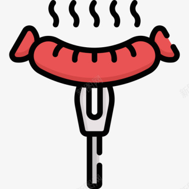 香肠烧烤17原色图标图标