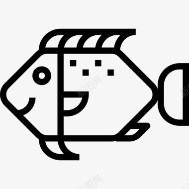 鱼类农业和园艺6线性图标图标