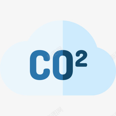 二氧化碳可持续能源14平坦图标图标