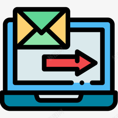 邮件营销增长10线性颜色图标图标