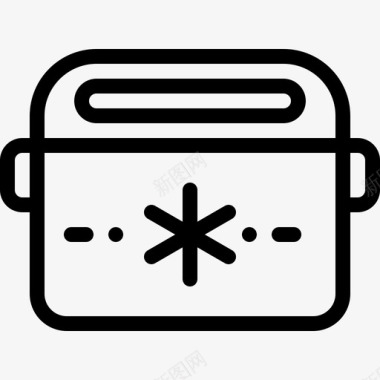便携式冰箱野餐和烧烤2线性图标图标