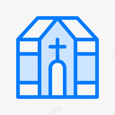 教堂荷兰2号蓝色图标图标