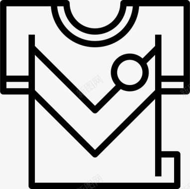 衬衫足球28码直线型图标图标