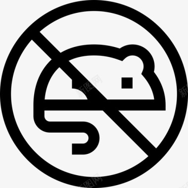 禁止动物公共标志3直线图标图标