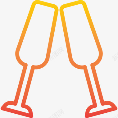 香槟杯饮料12梯度图标图标