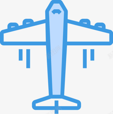 飞机智能技术8蓝色图标图标