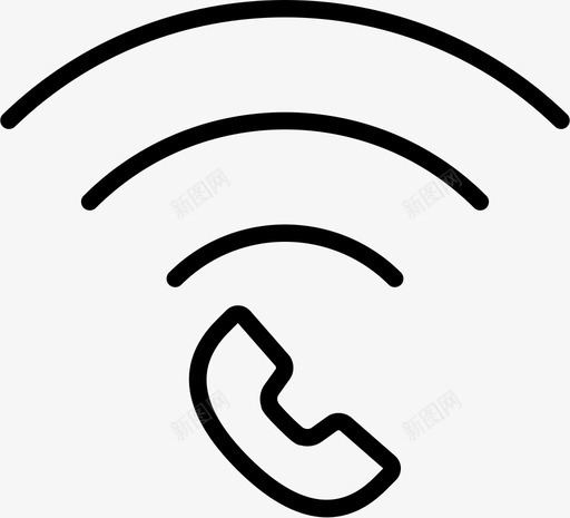 连接呼叫拨号图标svg_新图网 https://ixintu.com wifi精简 呼叫 拨号 波浪 电话 连接