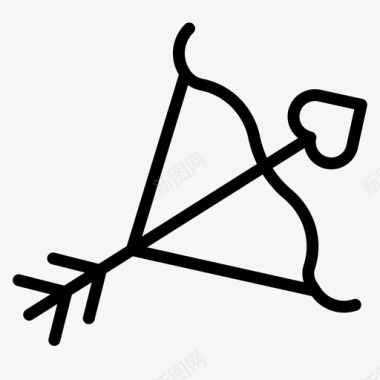 弓和箭弓箭手心图标图标
