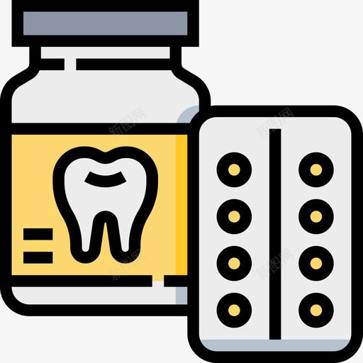 药丸牙医5线性颜色图标svg_新图网 https://ixintu.com 牙医5 线性颜色 药丸