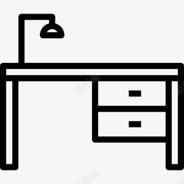 办公桌家具70直线型图标图标