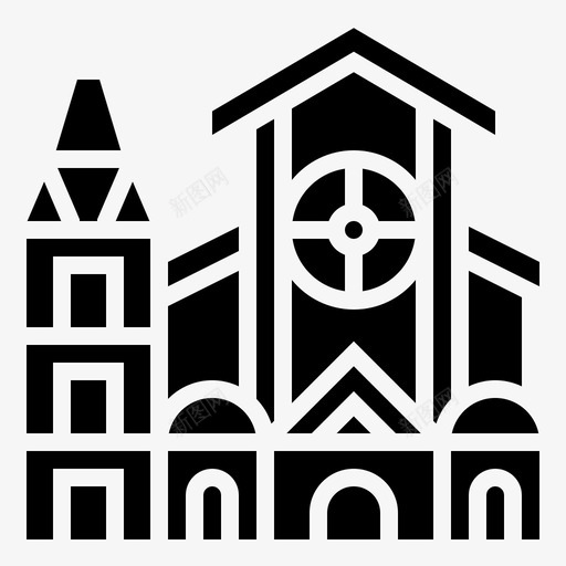 基督教堂建筑地标图标svg_新图网 https://ixintu.com chist landmark2glyph 地标 基督教堂 建筑