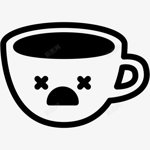 死亡一杯咖啡表情图标svg_新图网 https://ixintu.com 一杯咖啡 咖啡表情线 情绪 感觉 死亡 表情