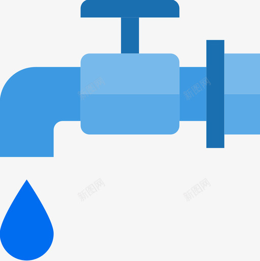 水龙头水管工工具7扁平图标svg_新图网 https://ixintu.com 扁平 水管工工具7 水龙头