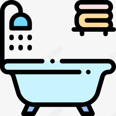 浴缸家装9线颜色图标图标