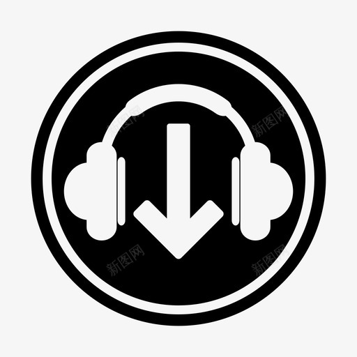 音乐轮音乐耳机图标svg_新图网 https://ixintu.com 下载音乐 流媒体 耳机 音乐下载 音乐下载轮