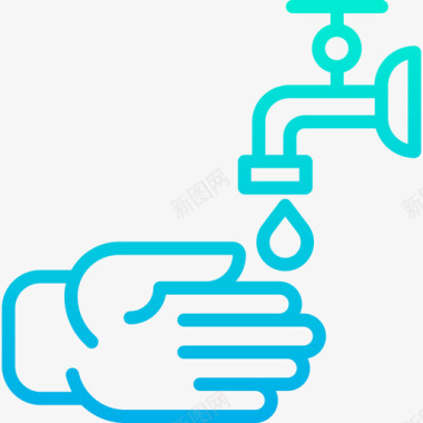 洗手卫生19梯度图标图标