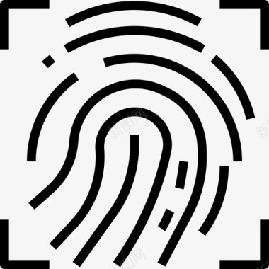 指纹网络安全线状图标图标