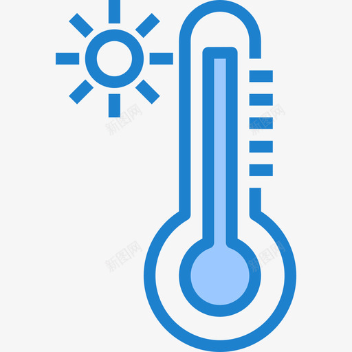 温度计天气183蓝色图标svg_新图网 https://ixintu.com 天气183 温度计 蓝色