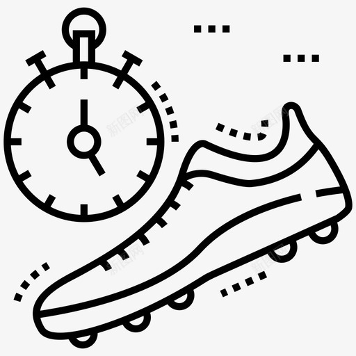 跑步速度球员效率球员跑步速度图标svg_新图网 https://ixintu.com 球员效率 球员跑步速度 足球足球线图标包 跑步速度 运动工具 运动装备