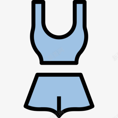 泳衣夏季47线性颜色图标图标
