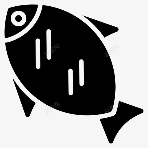 鱼动物食物图标svg_新图网 https://ixintu.com 健康食品 动物 海鲜 食物 食物v1字形图标 鱼