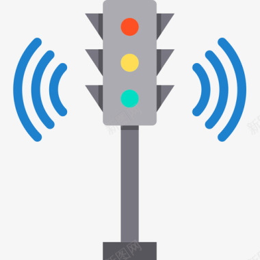 交通灯智能技术6扁平图标图标