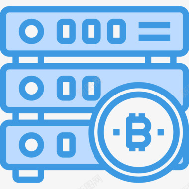 数据库加密货币和比特币5蓝色图标图标