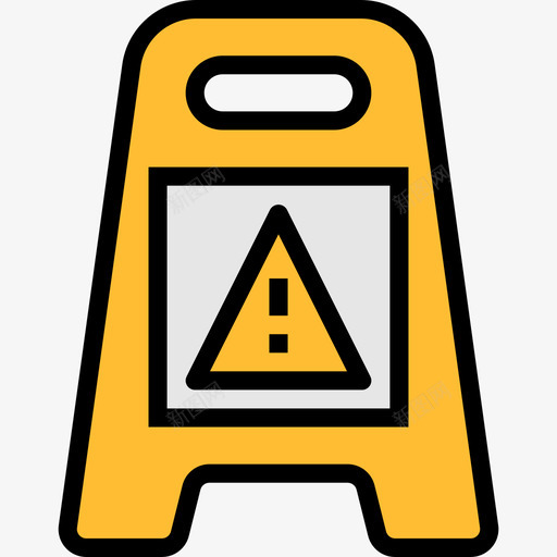 警告标志清洁和家务线条颜色图标svg_新图网 https://ixintu.com 清洁和家务 线条颜色 警告标志
