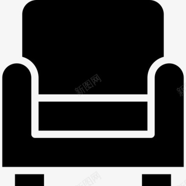 扶手椅家具90实心图标图标