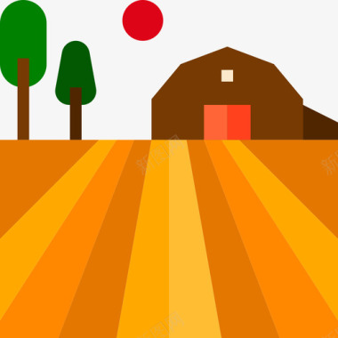 农场农业和园艺5平房图标图标