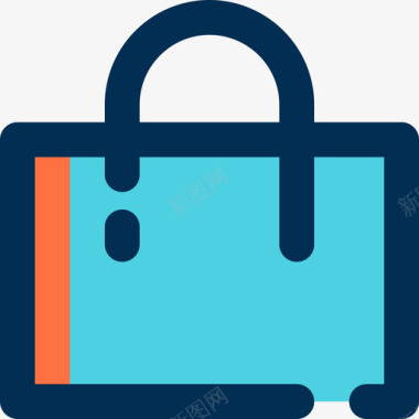 购物袋电子商务90线性颜色图标图标
