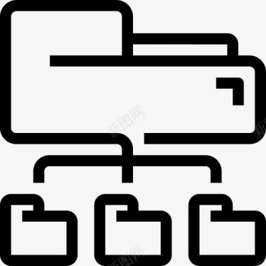 文件夹网络和数据库5线性图标图标