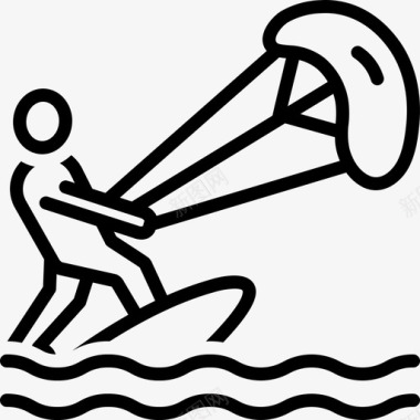 风筝冲浪杂技冒险图标图标