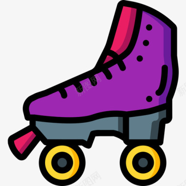 溜冰鞋80年代17线纹颜色图标图标