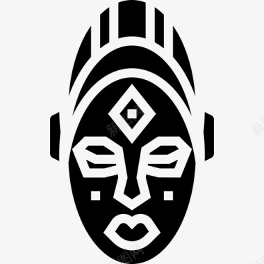 非洲面具非洲符号2字形图标图标