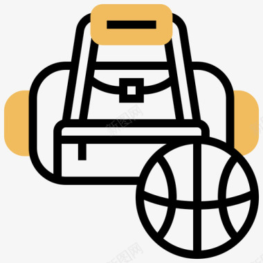 运动包篮球13黄影图标图标