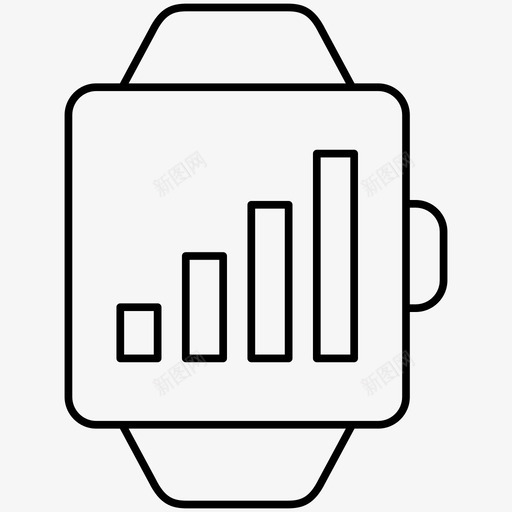 智能手表条形图gsm图标svg_新图网 https://ixintu.com gsm 互联网 信号 智能手表 智能手表轮廓图标 条形图