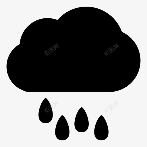 降雨降水天气字形图标svg_新图网 https://ixintu.com 天气字形图标 降水 降雨