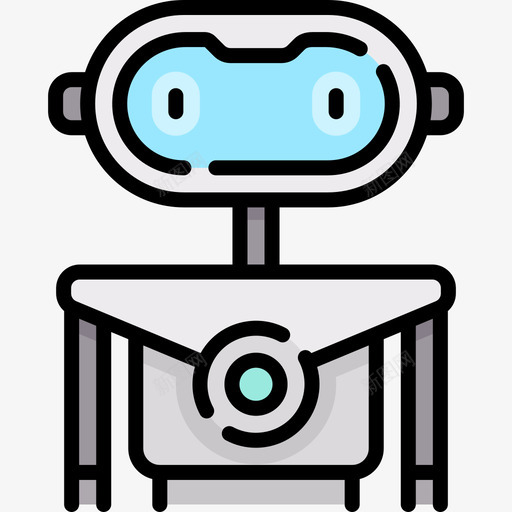 机器人未来技术13线颜色图标svg_新图网 https://ixintu.com 未来技术13 机器人 线颜色