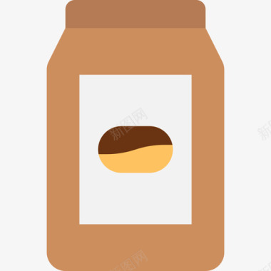 咖啡袋饮料7扁平图标图标