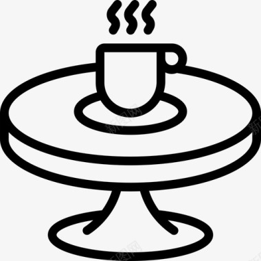 咖啡桌5号咖啡厅直线型图标图标