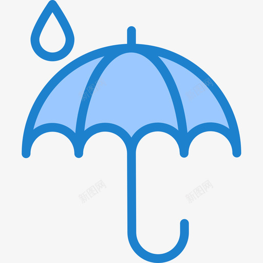 雨伞天气183蓝色图标svg_新图网 https://ixintu.com 天气183 蓝色 雨伞