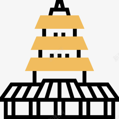 宝塔中国象征2黄影图标图标