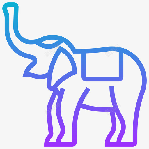 大象泰国符号3渐变图标svg_新图网 https://ixintu.com 大象 泰国符号3 渐变